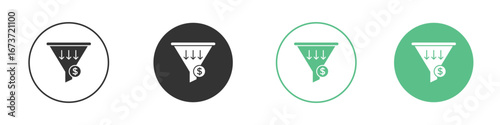 Sales funnel icon for design and web.
