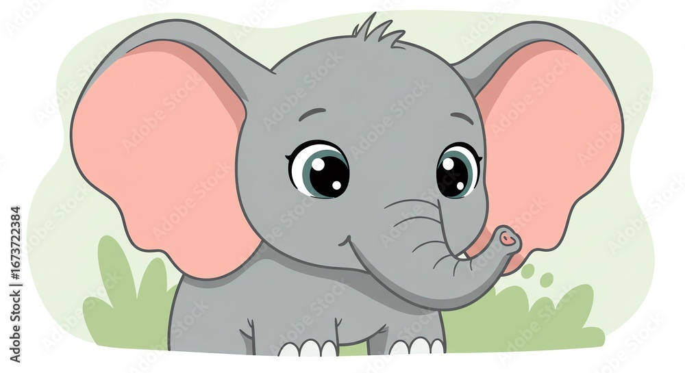 Fototapeta premium Cute baby elephant head portrait