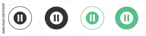 Pause button icon for design and web.