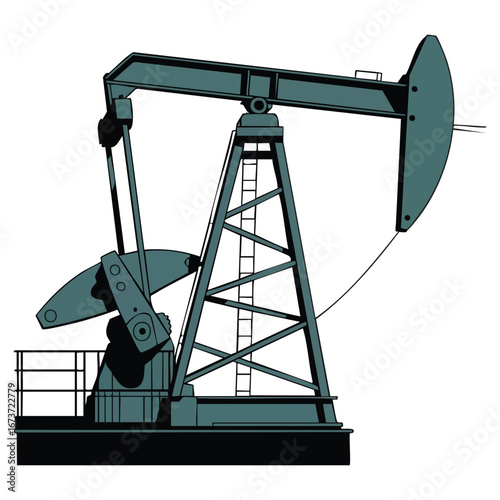 Vector oil refinery flat icon isolated on white background. Perfect element for web, industrial, energy, and refinery design or illustration projects.