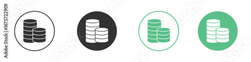 Money coin icon for design and web.
