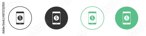 Mobile banking icon for design and web.