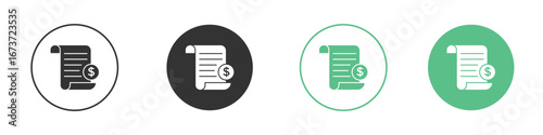 Invoice payment icon for design and web.