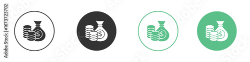 Income icon for design and web.