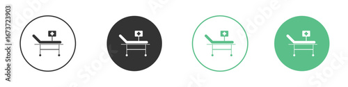 Hospital bed icon for design and web.