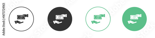 Hand money exchange icon for design and web.
