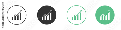 Growing graph icon for design and web.