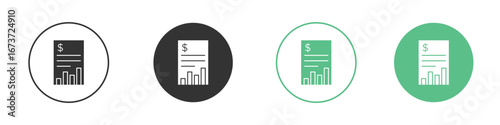 Financial report icon for design and web.