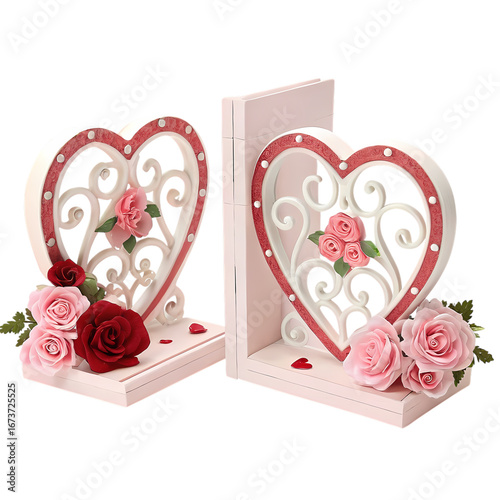 Romantic Heart-Shaped Bookends: Valentine's Day Decor