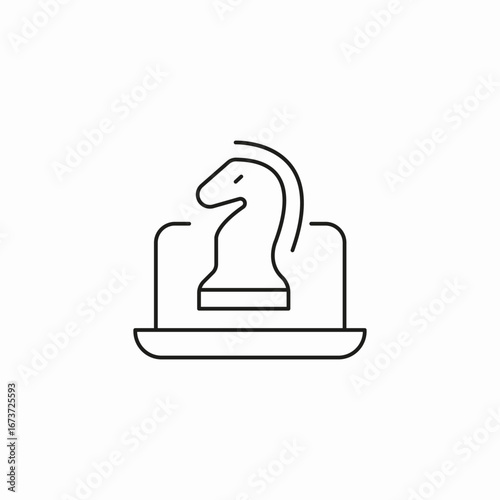 chess knight screen icon sign vector