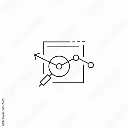 data analysis magnifier icon sign vector