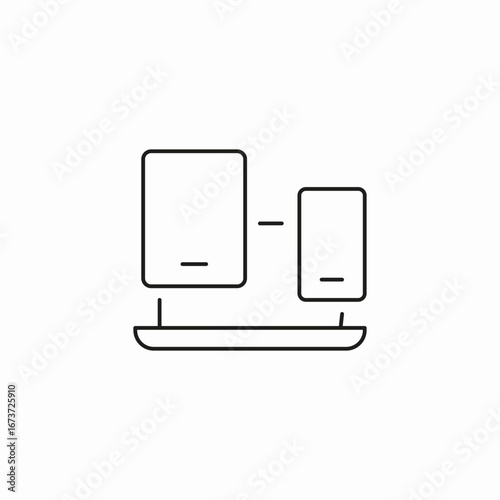 dual display synchronization icon sign vector