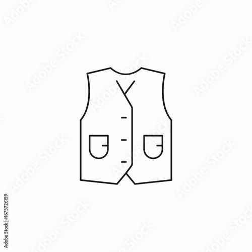 hunting vest with pockets icon sign vector