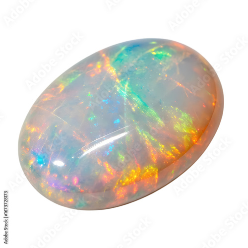 Stunning Opal Gemstone: Vibrant Play of Color & Light in Oval Cut