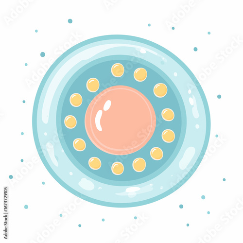 Stylized Vector Illustration Female Reproductive System in Pastel Tones
