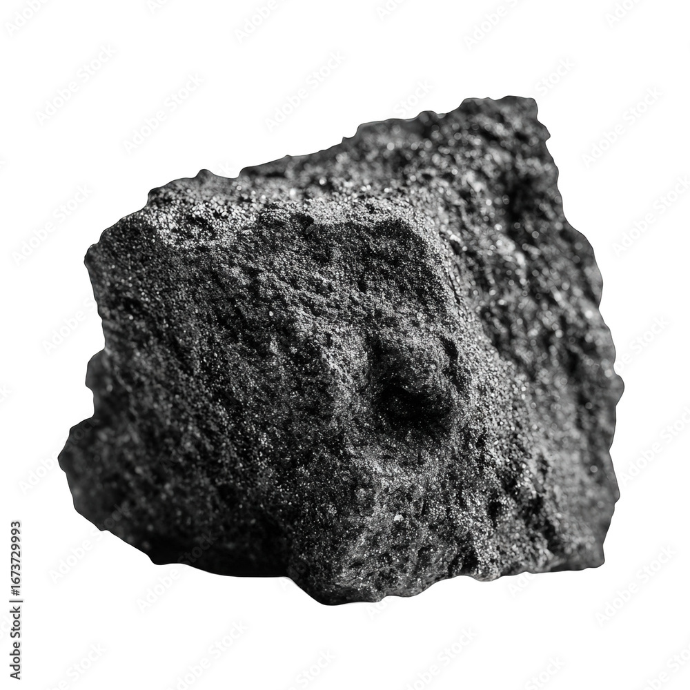 Fototapeta premium Gray Rough Textured Rock on Transparent Background