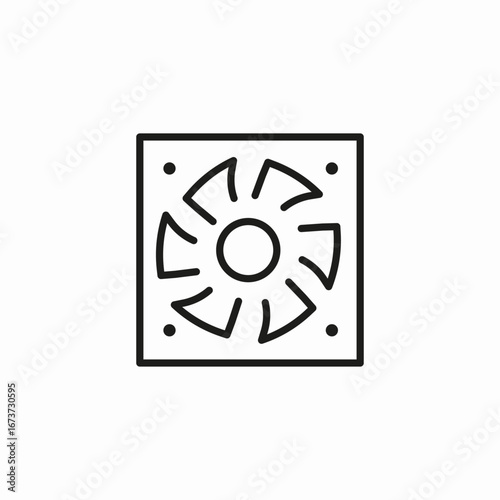 computer case fan icon sign vector