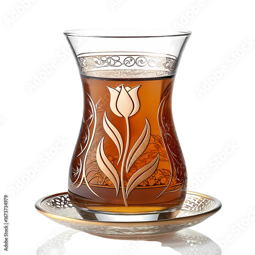 Elegant Turkish Tea Glass with Tulip Design: Perfect for Afternoon Tea