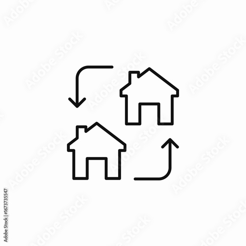 house swap concept icon sign vector