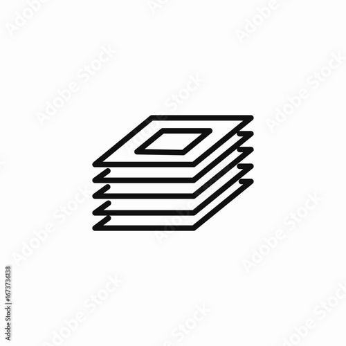 stacked square pages icon sign vector