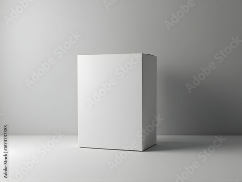 Blank White Box Mockup on Clean Background for Product Packaging