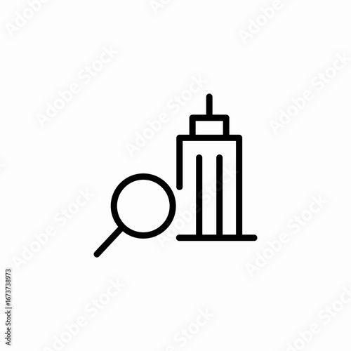 building magnifying glass  icon sign vector