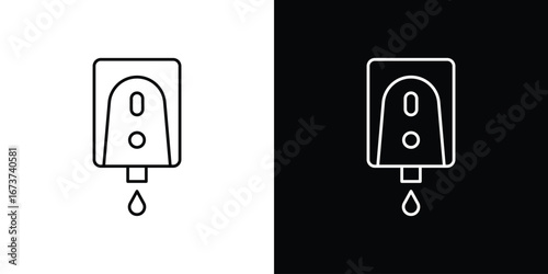 Electrical soap box icons. simple, stroke, black icons
