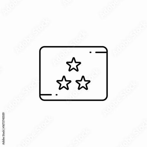 three star rating icon sign vector