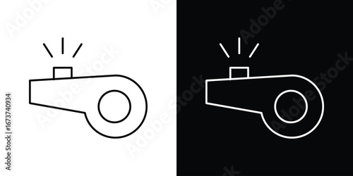 Whistle icons. simple, stroke, black icons