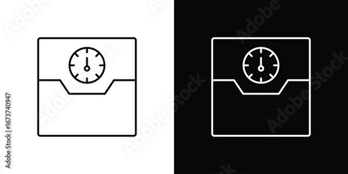 Weight scale icons. simple, stroke, black icons