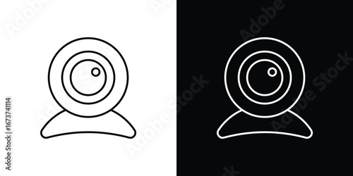 Web camera icons. simple, stroke, black icons