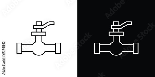 Valve icons. simple, stroke, black icons