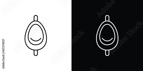 Urinal icons. simple, stroke, black icons