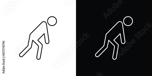 Tired icons. simple, stroke, black icons