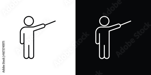 Teaching icons. simple, stroke, black icons