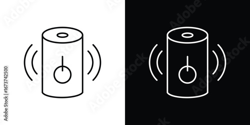Smart speaker icons. simple, stroke, black icons