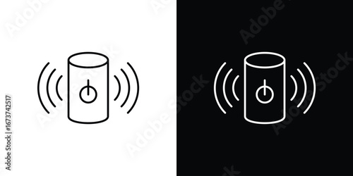 Smart speaker icons. simple, stroke, black icons