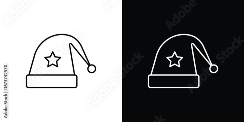 Sleeping Hat icons. simple, stroke, black icons