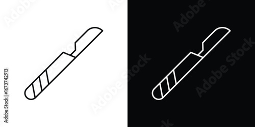Scalpel icons. simple, stroke, black icons