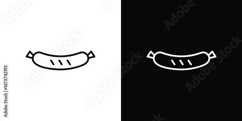Sausage icons. simple, stroke, black icons