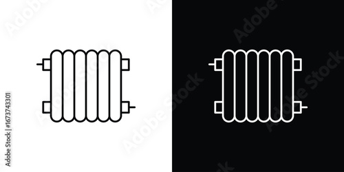 Radiator icons. simple, stroke, black icons