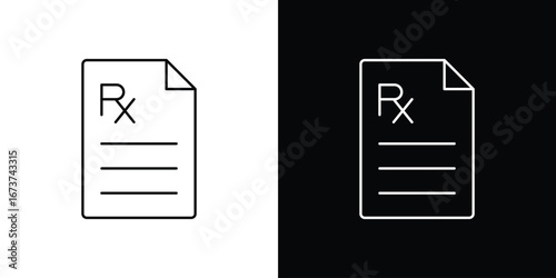 RX icons. simple, stroke, black icons