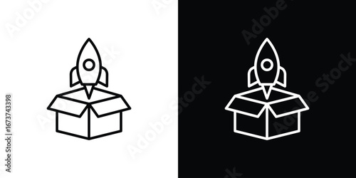 Product release icons. simple, stroke, black icons