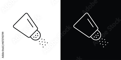 Pepper shaker icons. simple, stroke, black icons