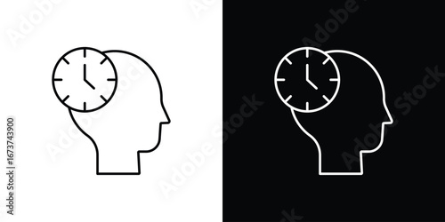 Patience icons. simple, stroke, black icons