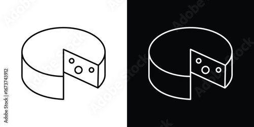 Parmesan icons. simple, stroke, black icons