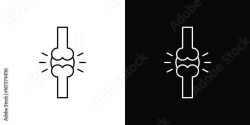 Osteoporosis icons. simple, stroke, black icons