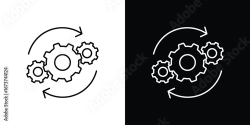 Operation icons. simple, stroke, black icons