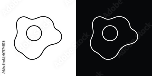 Omelet icons. simple, stroke, black icons