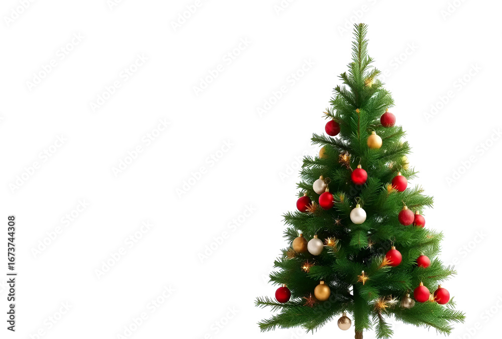Fototapeta premium Christmas tree on white background